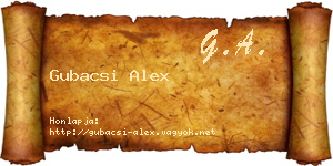Gubacsi Alex névjegykártya