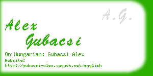 alex gubacsi business card